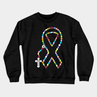 All Cancer Matters Awareness Cross All Ribbons Crewneck Sweatshirt